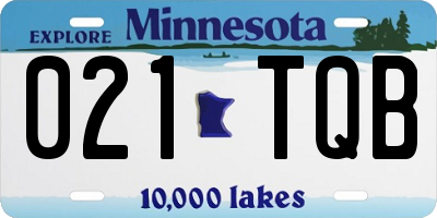 MN license plate 021TQB