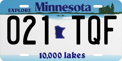 MN license plate 021TQF