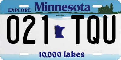 MN license plate 021TQU