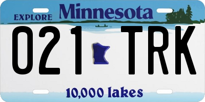 MN license plate 021TRK