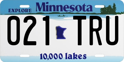 MN license plate 021TRU