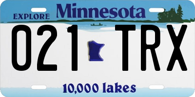 MN license plate 021TRX