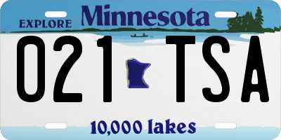 MN license plate 021TSA
