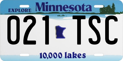 MN license plate 021TSC