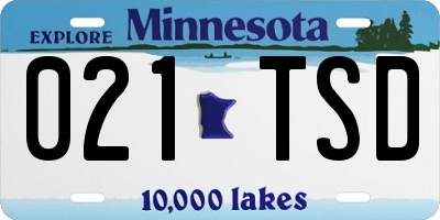 MN license plate 021TSD