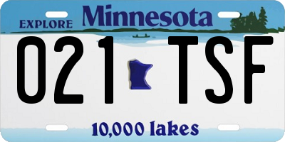 MN license plate 021TSF