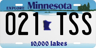 MN license plate 021TSS