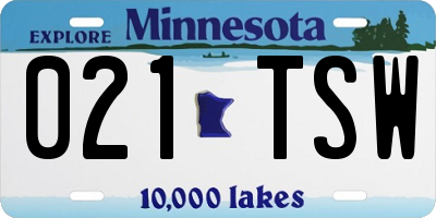 MN license plate 021TSW