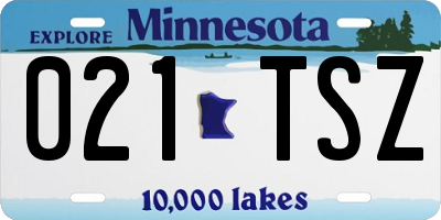MN license plate 021TSZ