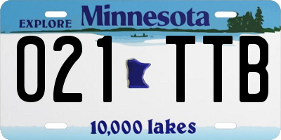 MN license plate 021TTB