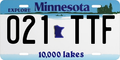 MN license plate 021TTF