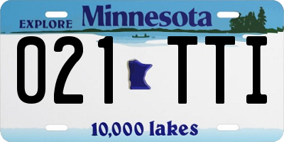 MN license plate 021TTI