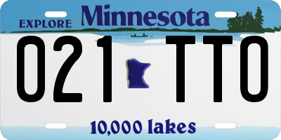 MN license plate 021TTO