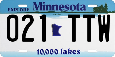 MN license plate 021TTW