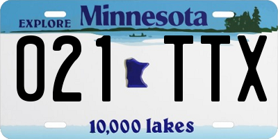 MN license plate 021TTX