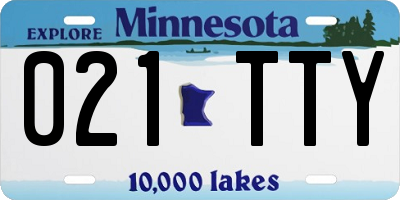 MN license plate 021TTY