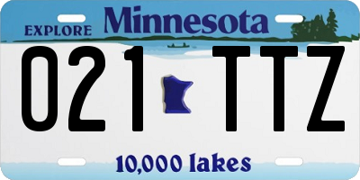 MN license plate 021TTZ