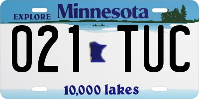 MN license plate 021TUC