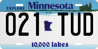MN license plate 021TUD
