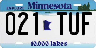 MN license plate 021TUF