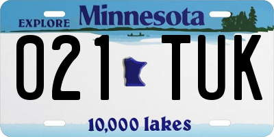 MN license plate 021TUK