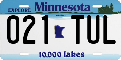 MN license plate 021TUL