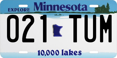 MN license plate 021TUM