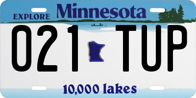 MN license plate 021TUP