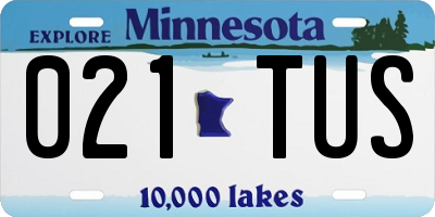MN license plate 021TUS