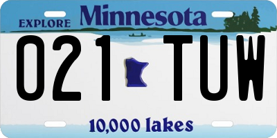 MN license plate 021TUW
