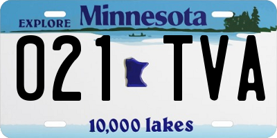 MN license plate 021TVA