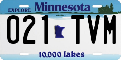 MN license plate 021TVM