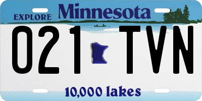 MN license plate 021TVN