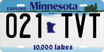 MN license plate 021TVT