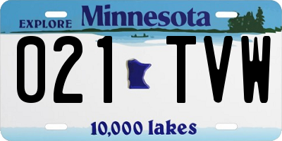 MN license plate 021TVW
