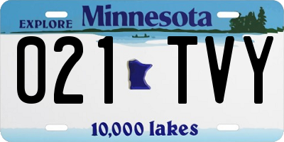 MN license plate 021TVY