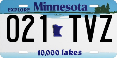 MN license plate 021TVZ