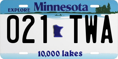 MN license plate 021TWA