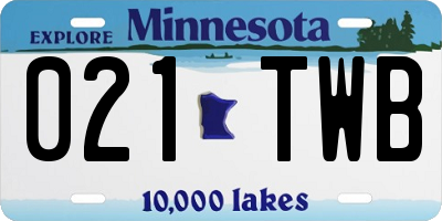 MN license plate 021TWB