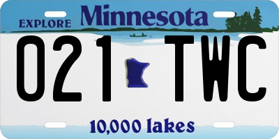 MN license plate 021TWC