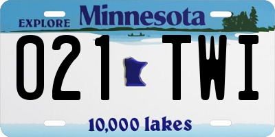 MN license plate 021TWI
