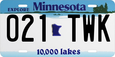 MN license plate 021TWK