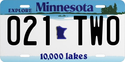 MN license plate 021TWO