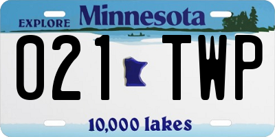 MN license plate 021TWP