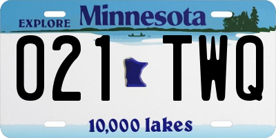MN license plate 021TWQ