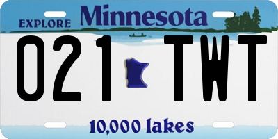 MN license plate 021TWT