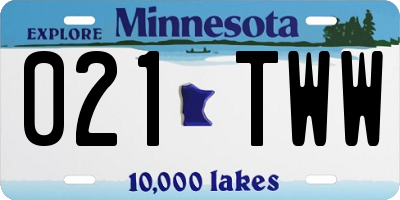MN license plate 021TWW