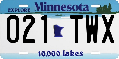 MN license plate 021TWX