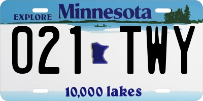 MN license plate 021TWY