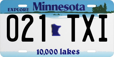 MN license plate 021TXI